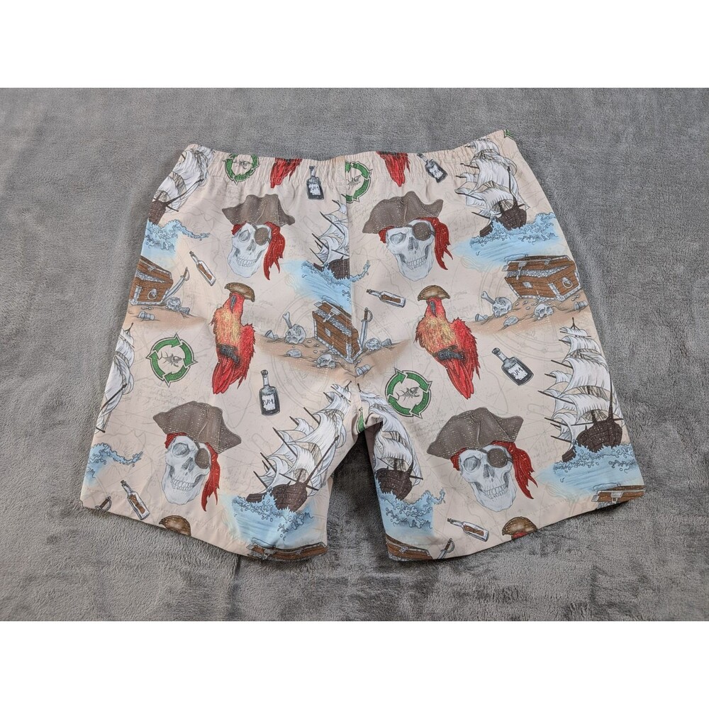 Psycho Tuna Board Shorts Mens XXL Skull Parrot Pirate Swim Trunks Drawstring - Picture 3 of 10